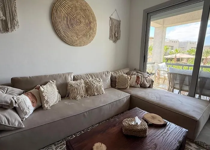 Stylish Wooden Boho 2br Einbay Direct Pool View Ain Sukhna